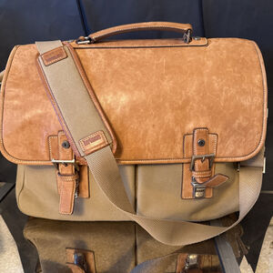 Hartmann Brown Leather Briefcase Messenger Laptop Bag Crossbody Vintage